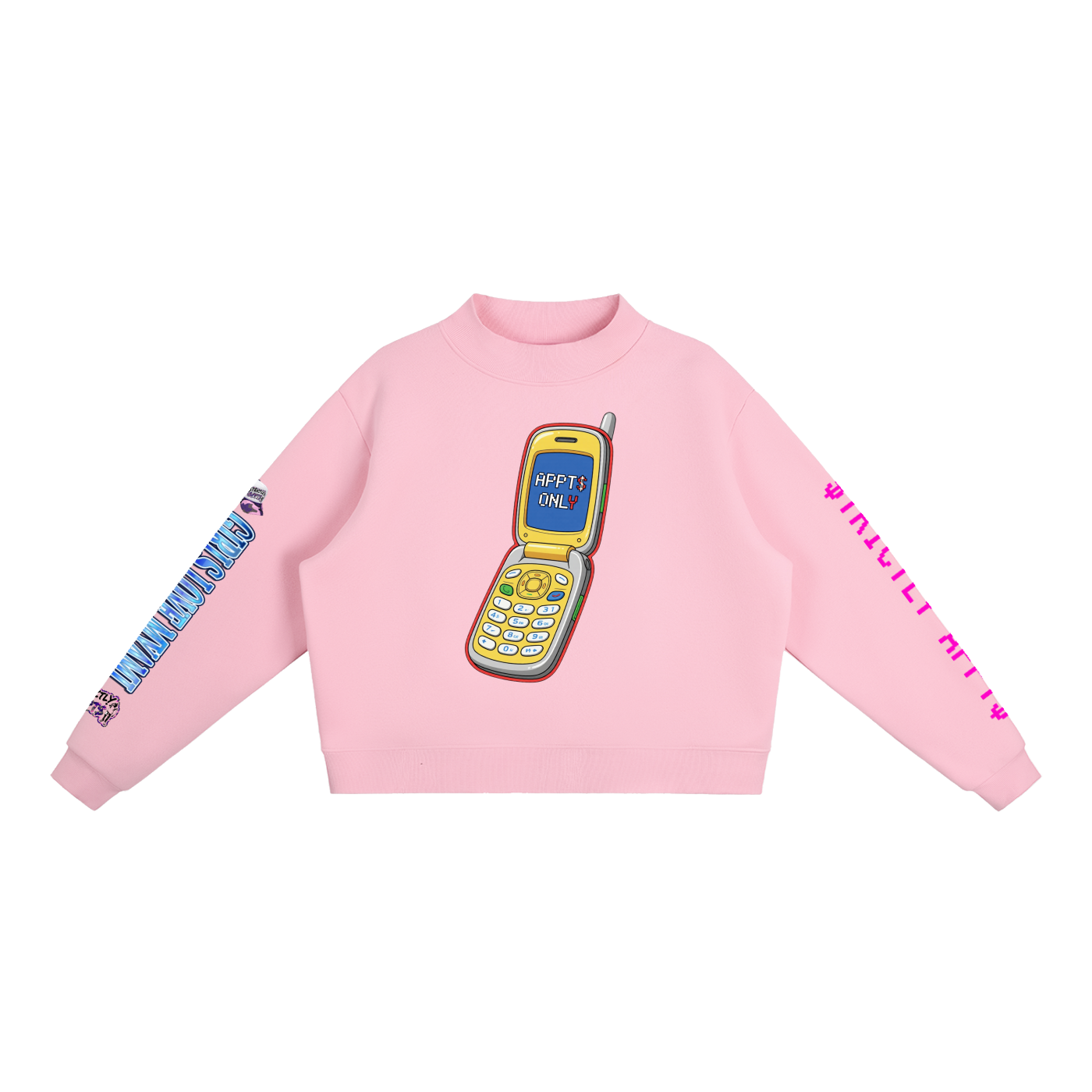 Essential Fleece Mock-Neck Crew Sweatshirt