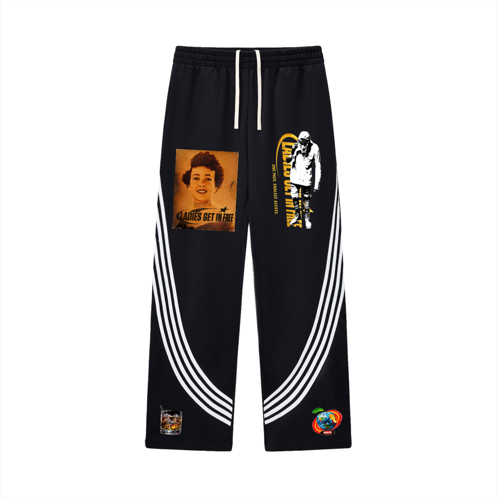 Curved Stripe Straight Sweatpants