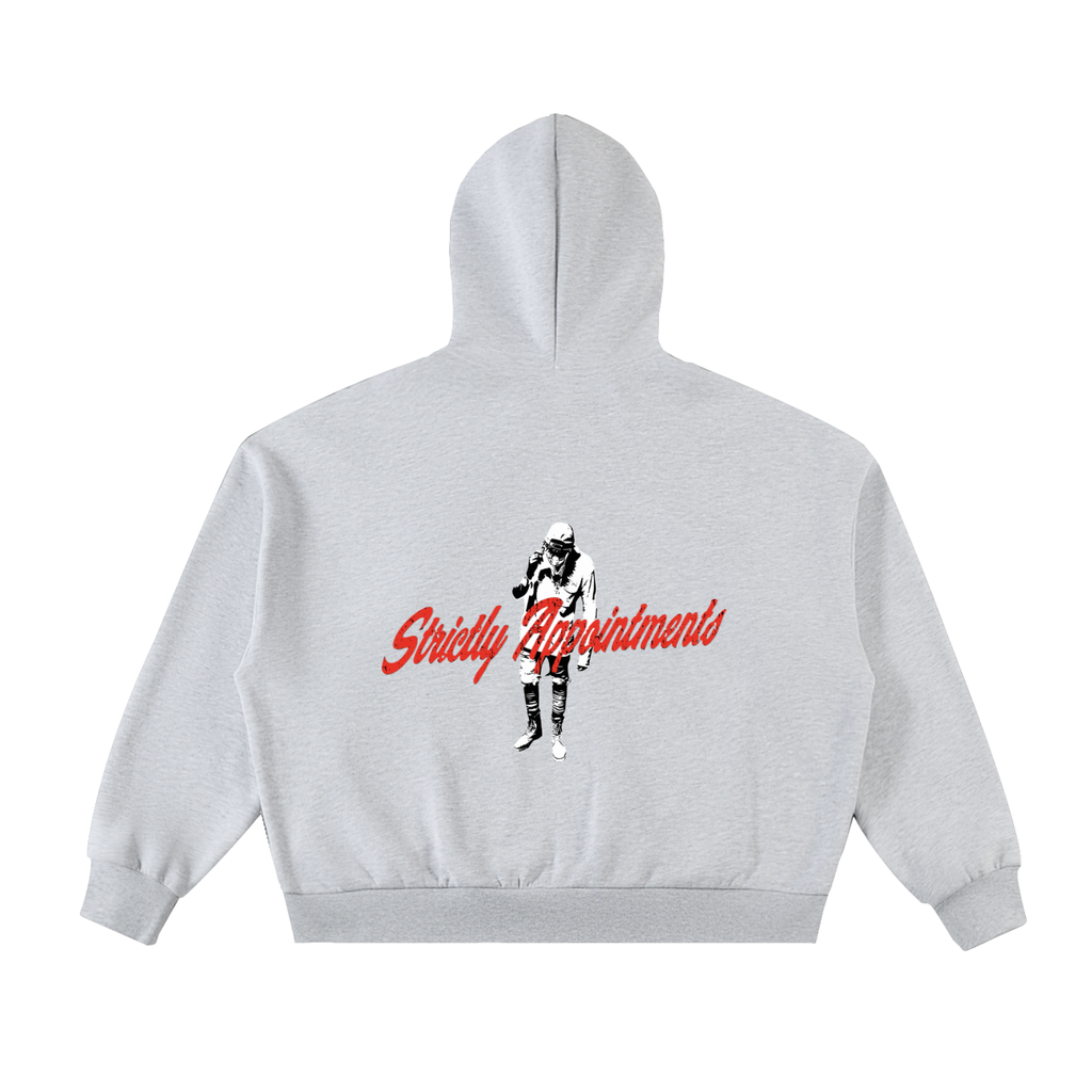 Fleeced Full-Zip Boxy Hoodie