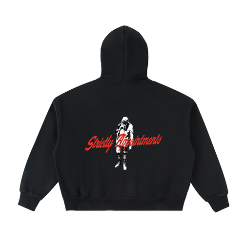 Fleeced Full-Zip Boxy Hoodie