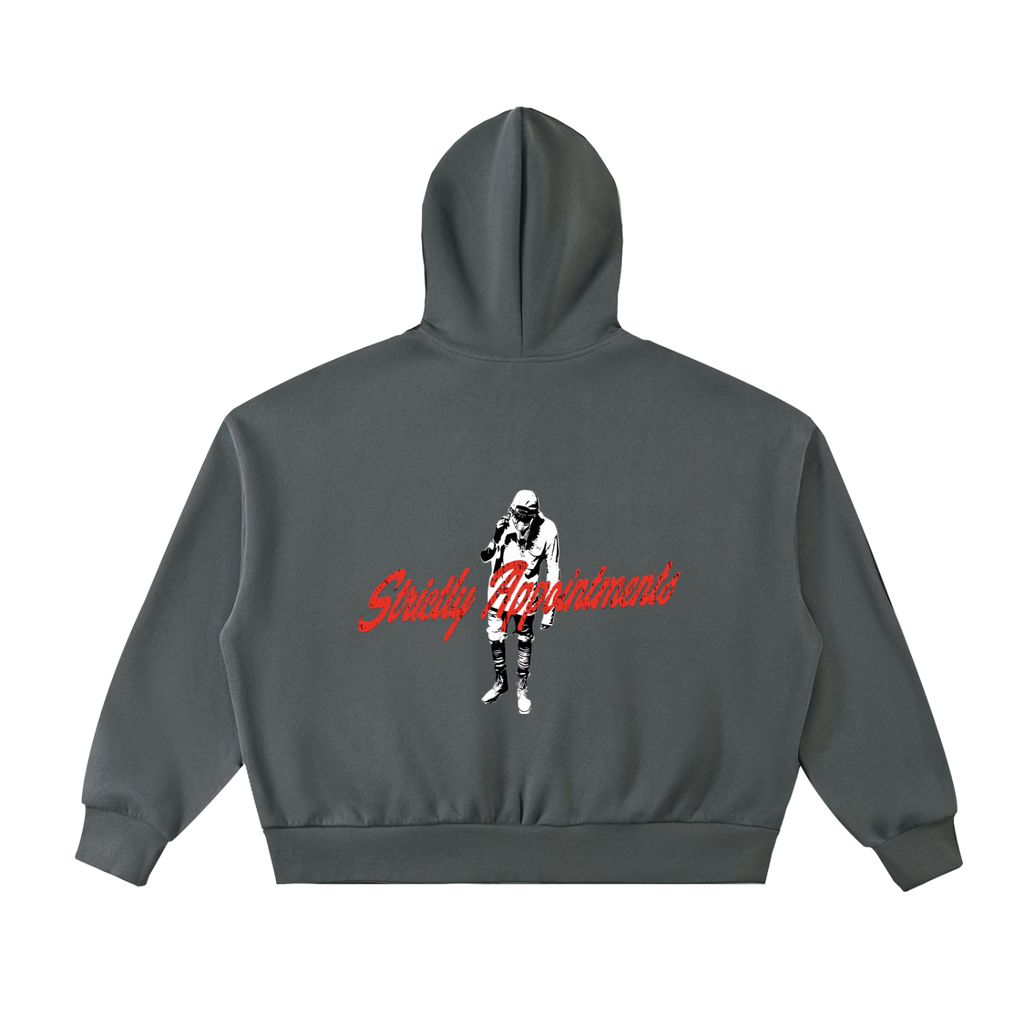 Fleeced Full-Zip Boxy Hoodie