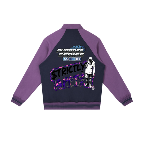 Contrast Raglan Sleeve Baseball Jacket