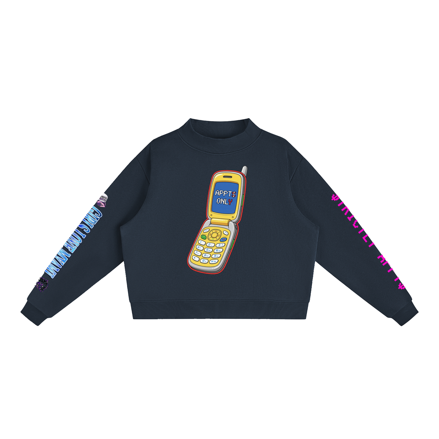 Essential Fleece Mock-Neck Crew Sweatshirt