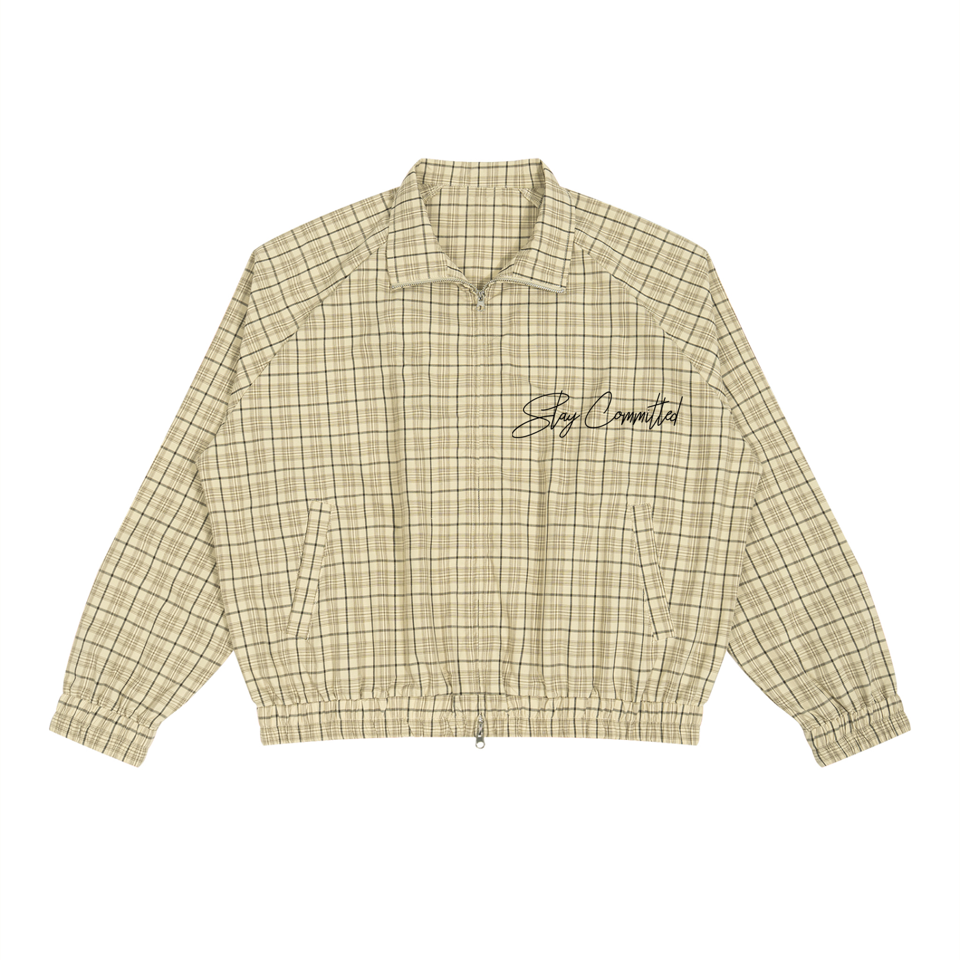 Unisex Plaid Full-Zip Track Jacket